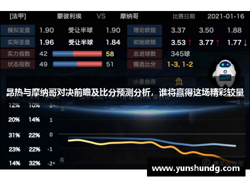 昂热与摩纳哥对决前瞻及比分预测分析，谁将赢得这场精彩较量